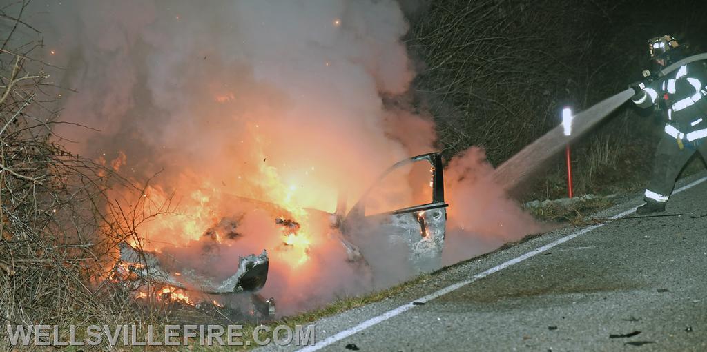 Car fire on South York Road, Warrington Township on Saturday, January 7.  photos by curt werner
