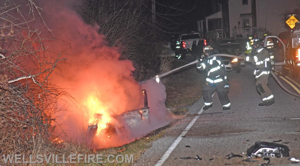 Car fire on South York Road, Warrington Township on Saturday, January 7.  photos by curt werner