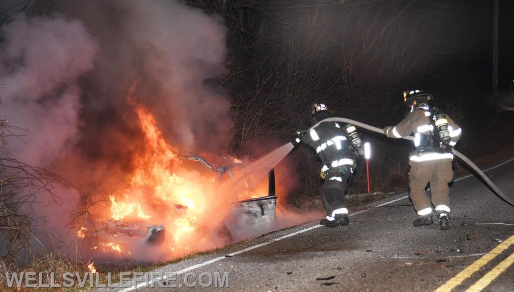 Car fire on South York Road, Warrington Township on Saturday, January 7.  photos by curt werner