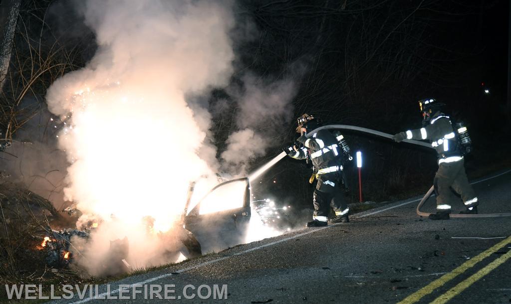 Car fire on South York Road, Warrington Township on Saturday, January 7.  photos by curt werner