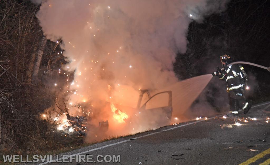 Car fire on South York Road, Warrington Township on Saturday, January 7.  photos by curt werner