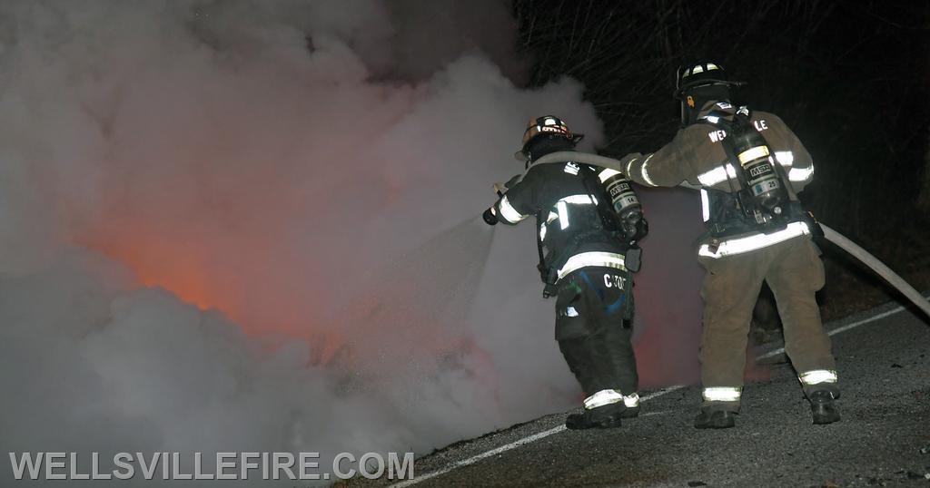 Car fire on South York Road, Warrington Township on Saturday, January 7.  photos by curt werner