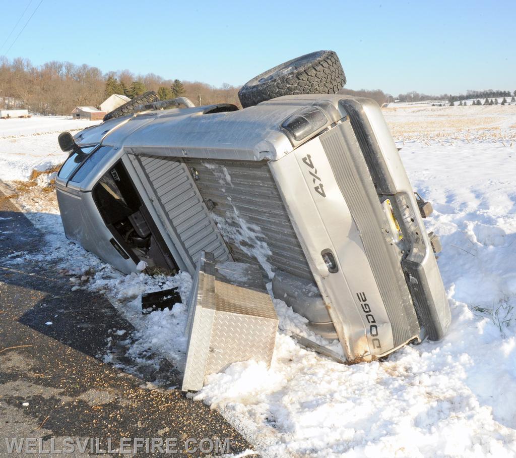 January 8, pickup rollover on Cabin Hollow Road.  photo by curt werner