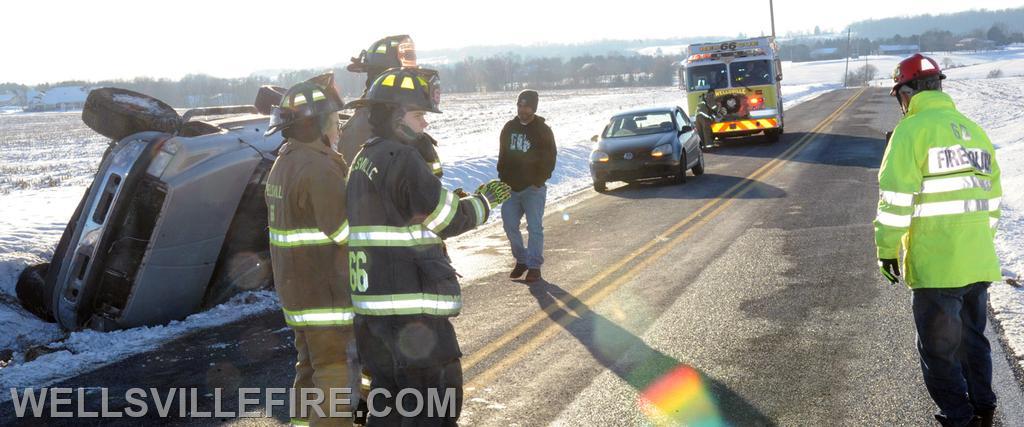 January 8, pickup rollover on Cabin Hollow Road.  photo by curt werner