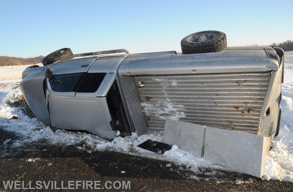 January 8, pickup rollover on Cabin Hollow Road.  photo by curt werner