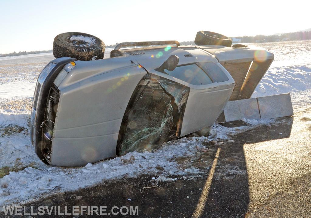 January 8, pickup rollover on Cabin Hollow Road.  photo by curt werner