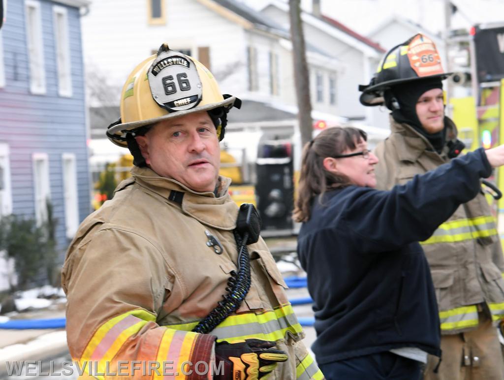 On Saturday, January 15, h house fire in the three hundred block of Main Street, Wellsville.  photos by curt werner