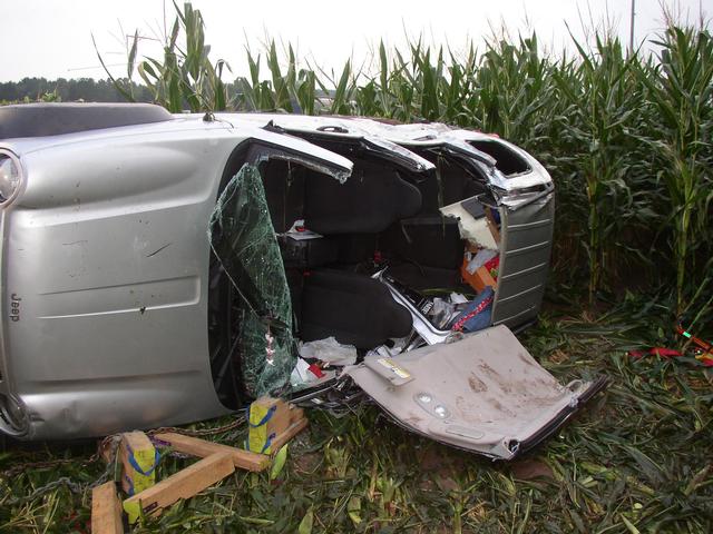 Crash on Detters Mill Road on September 8, 2012. Photo by Tim Strayer.