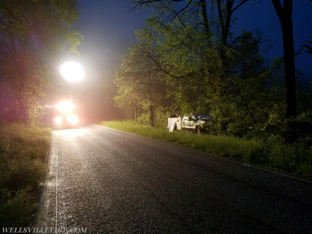 5/14/18 - Early morning single vehicle accident off the roadway. No injuries occurred. Photos by L. Anderson