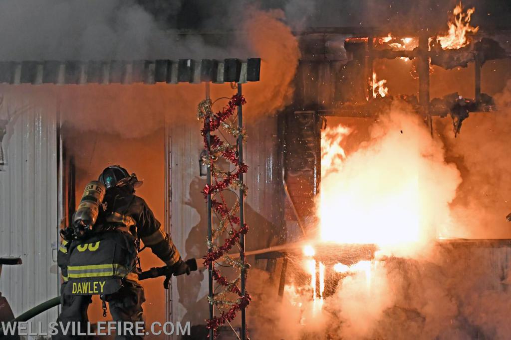 Early Thursday morning, 4:20 a.m. February 20, a mobile home fire broke out  in the 600 block of Yeager Road.  photos by curt werner