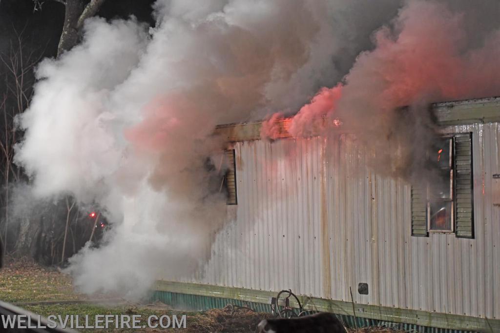 Early Thursday morning, 4:20 a.m. February 20, a mobile home fire broke out  in the 600 block of Yeager Road.  photos by curt werner