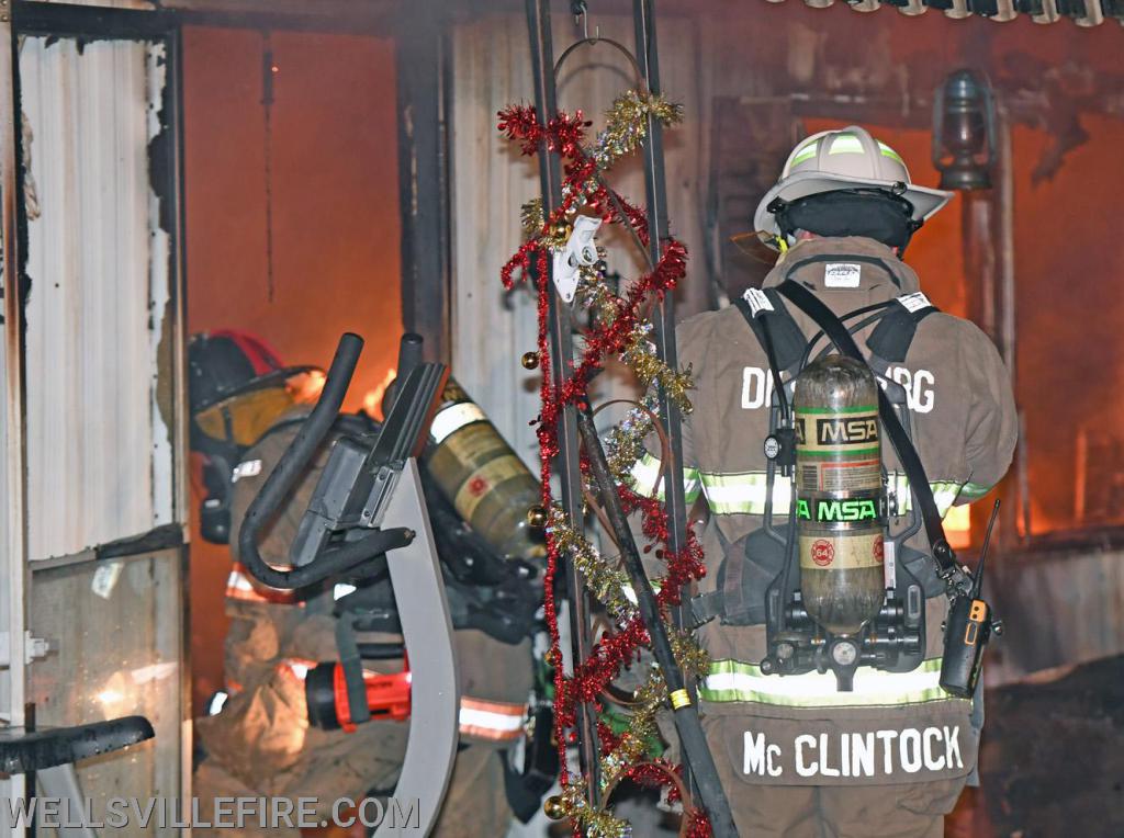 Early Thursday morning, 4:20 a.m. February 20, a mobile home fire broke out  in the 600 block of Yeager Road.  photos by curt werner