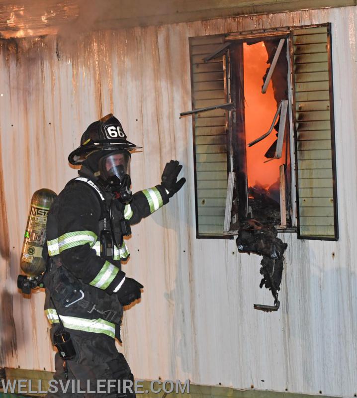 Early Thursday morning, 4:20 a.m. February 20, a mobile home fire broke out  in the 600 block of Yeager Road.  photos by curt werner