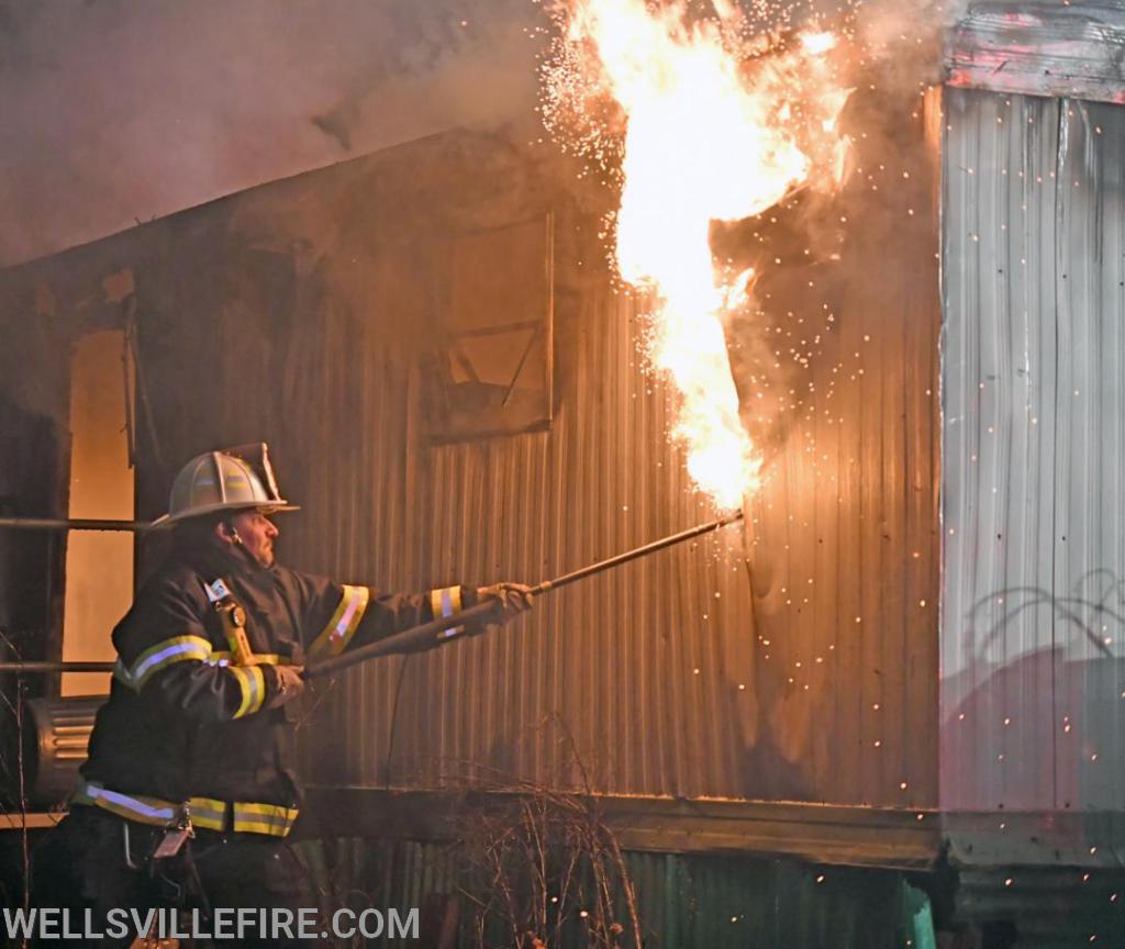 Early Thursday morning, 4:20 a.m. February 20, a mobile home fire broke out  in the 600 block of Yeager Road.  photos by curt werner