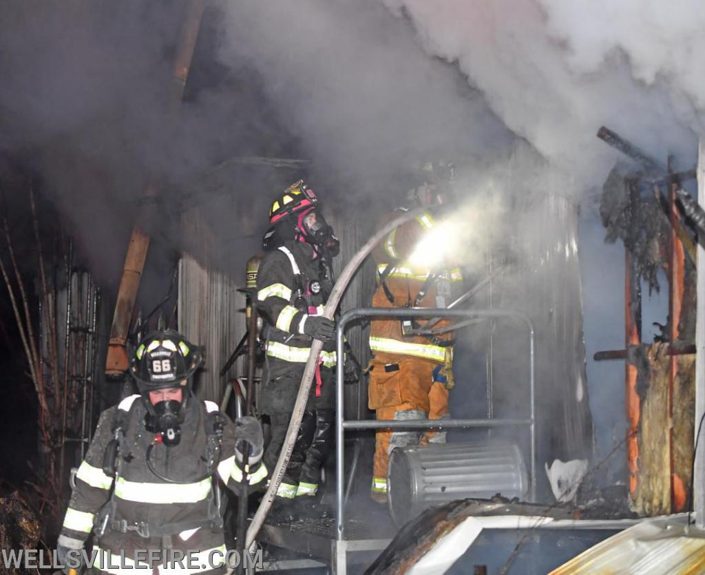 Early Thursday morning, 4:20 a.m. February 20, a mobile home fire broke out  in the 600 block of Yeager Road.  photos by curt werner