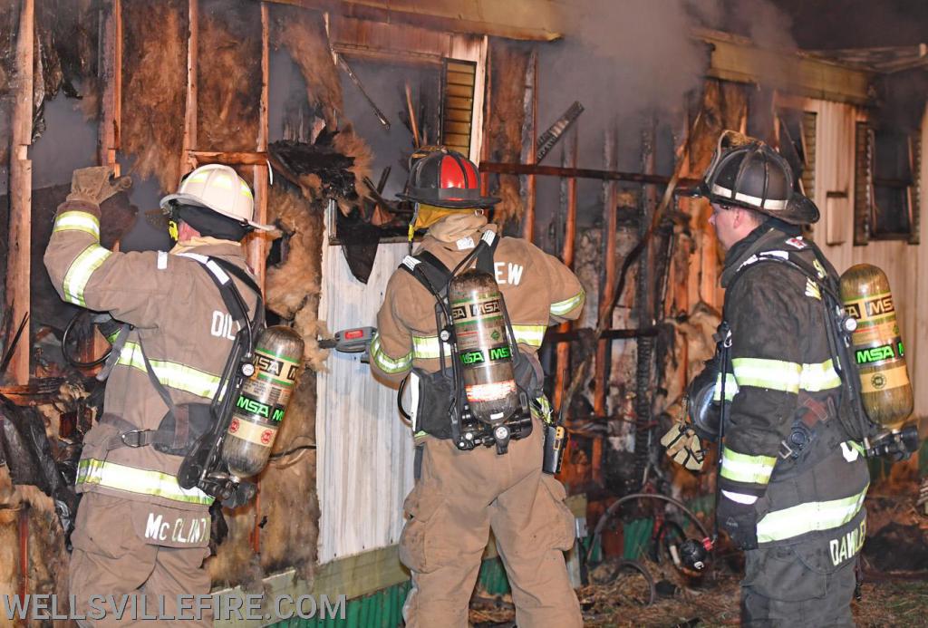 Early Thursday morning, 4:20 a.m. February 20, a mobile home fire broke out  in the 600 block of Yeager Road.  photos by curt werner