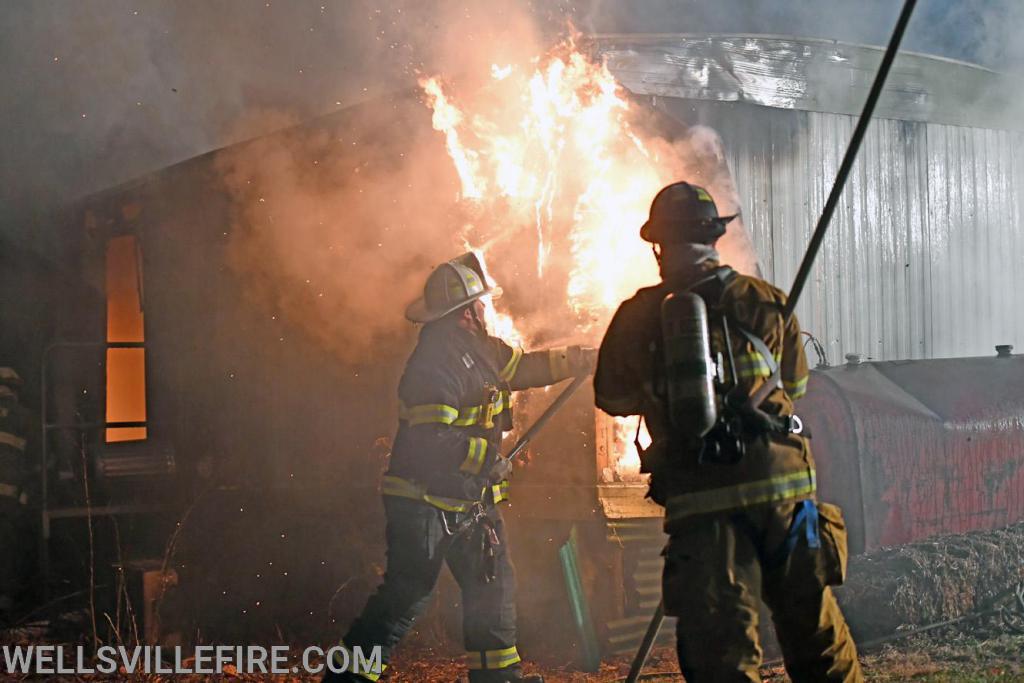 Early Thursday morning, 4:20 a.m. February 20, a mobile home fire broke out  in the 600 block of Yeager Road.  photos by curt werner