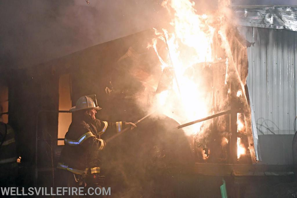 Early Thursday morning, 4:20 a.m. February 20, a mobile home fire broke out  in the 600 block of Yeager Road.  photos by curt werner