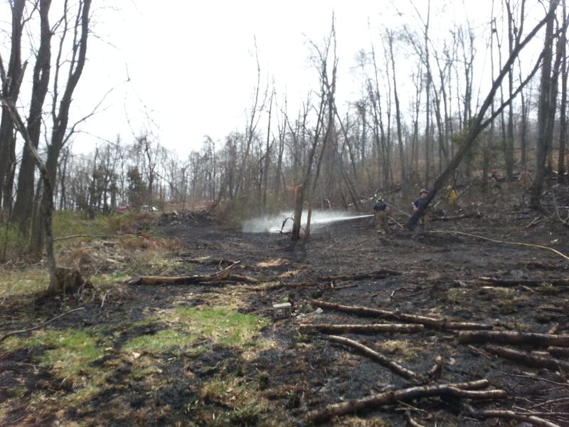 Brush Fire 4/19/14 - at 555 Bentzel Rd Warrington Township. Burnt 1.5 Acres. Photo by J. Albert