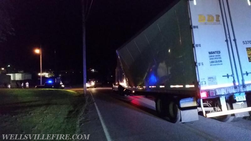 WFC was dispatched for a pole fire/wires, upon responding to the station, a disabled tractor trailer was discovered on Carroll Street, which had a hit a pole about a mile away on the corner of Carlisle Rd and Yeager Rd. Units responded to both locations. Photo by J. Albert