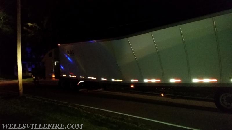 WFC was dispatched for a pole fire/wires, upon responding to the station, a disabled tractor trailer was discovered on Carroll Street, which had a hit a pole about a mile away on the corner of Carlisle Rd and Yeager Rd. Units responded to both locations. Photo by J. Albert