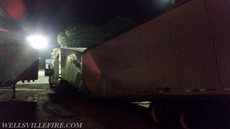 WFC was dispatched for a pole fire/wires, upon responding to the station, a disabled tractor trailer was discovered on Carroll Street, which had a hit a pole about a mile away on the corner of Carlisle Rd and Yeager Rd. Units responded to both locations. Photo by J. Albert