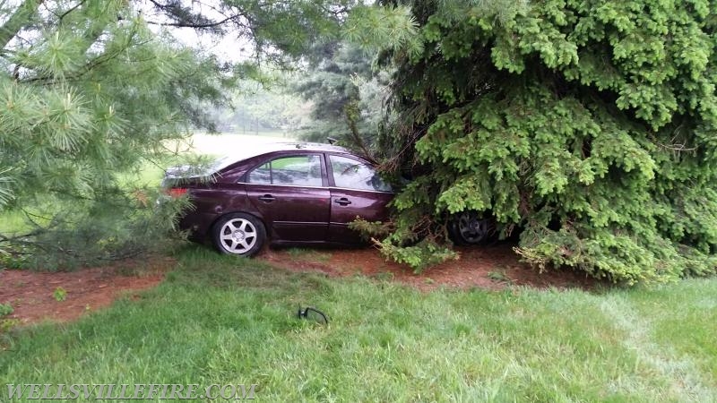 5/21/16 - Vehicle off the roadway into a tree. No injures. Mt. Zion Road. Photo by J. Albert