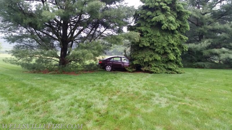 5/21/16 - Vehicle off the roadway into a tree. No injures. Mt. Zion Road. Photo by J. Albert