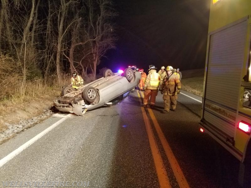 12/3 single vehicle accident overturned on Carlisle Rd