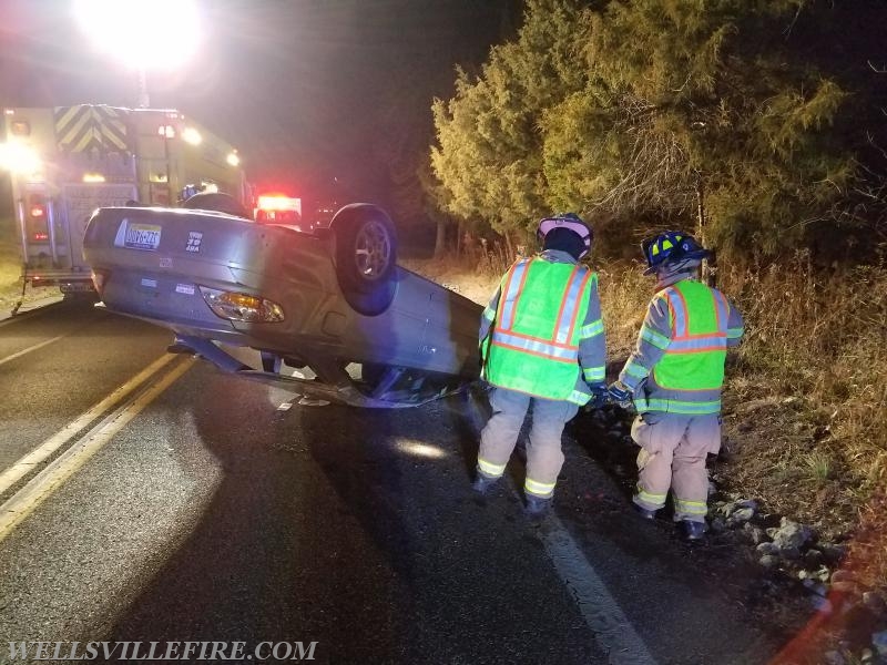 12/3 single vehicle accident overturned on Carlisle Rd