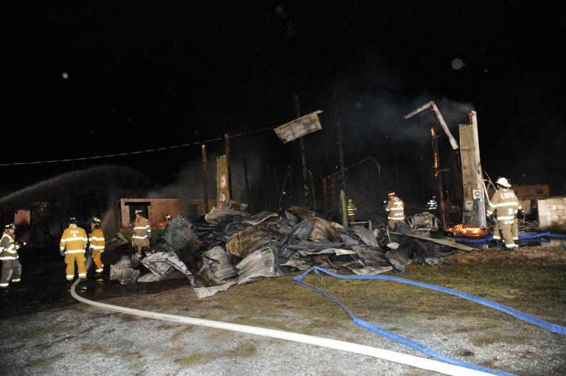 Barn fire on Saturday, January 2, 2016, at Mine Bank Road, Washington Township.  photos by Curt Werner 