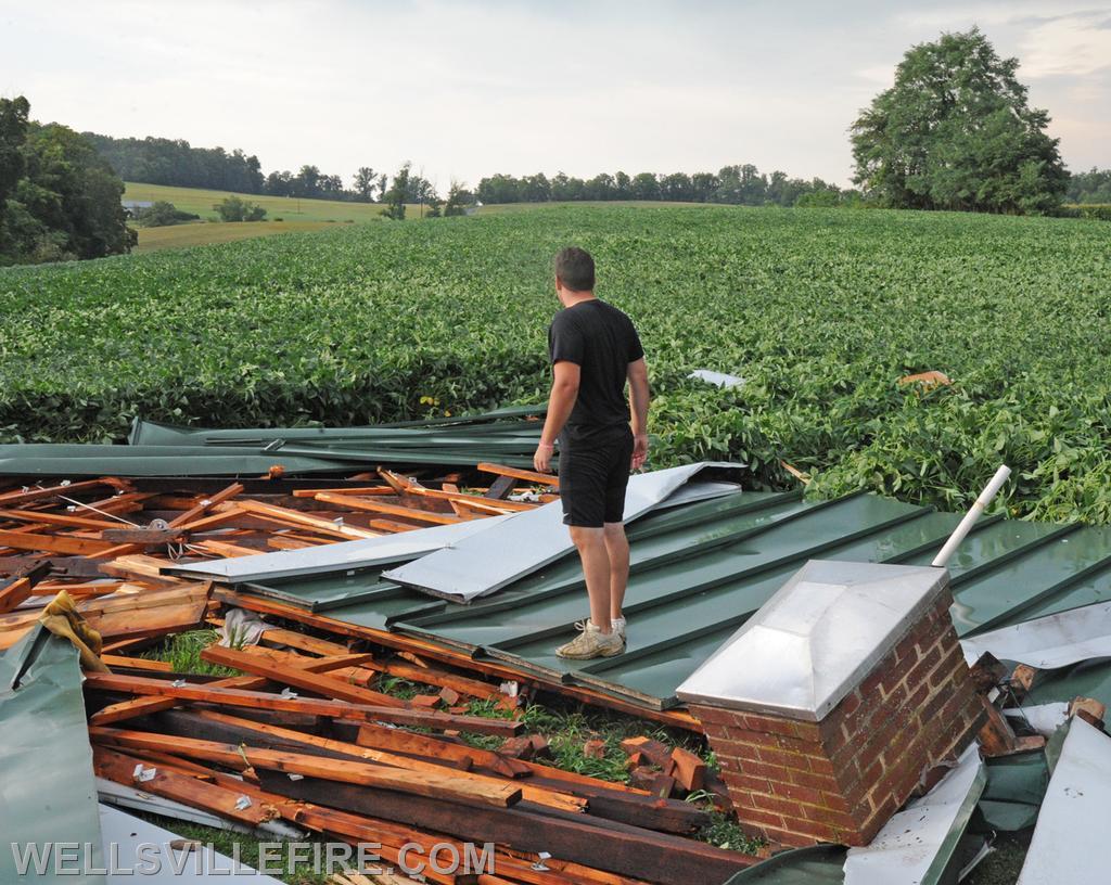 8-10-21 High winds and rain blew roof off house on Cabin Hollow Road, Warrington Township. photos by curt werner