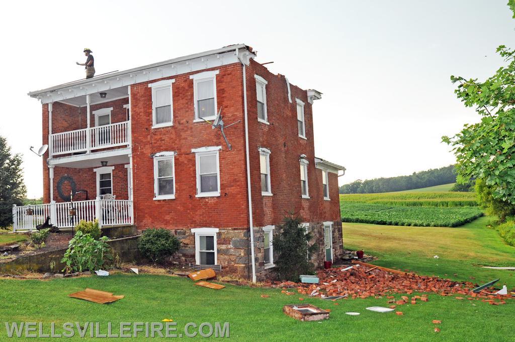 8-10-21 High winds and rain blew roof off house on Cabin Hollow Road, Warrington Township. photos by curt werner