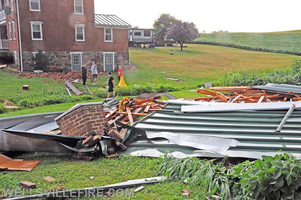 8-10-21 High winds and rain blew roof off house on Cabin Hollow Road, Warrington Township. photos by curt werner