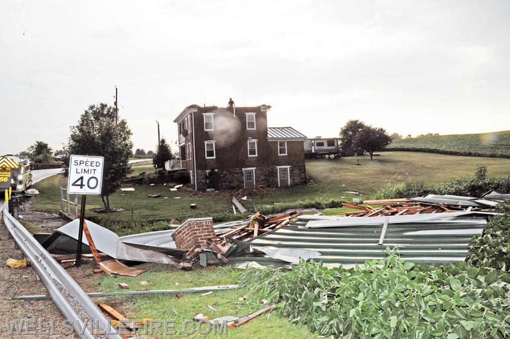 8-10-21 High winds and rain blew roof off house on Cabin Hollow Road, Warrington Township. photos by curt werner