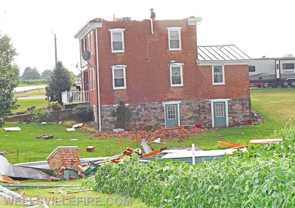 8-10-21 High winds and rain blew roof off house on Cabin Hollow Road, Warrington Township. photos by curt werner