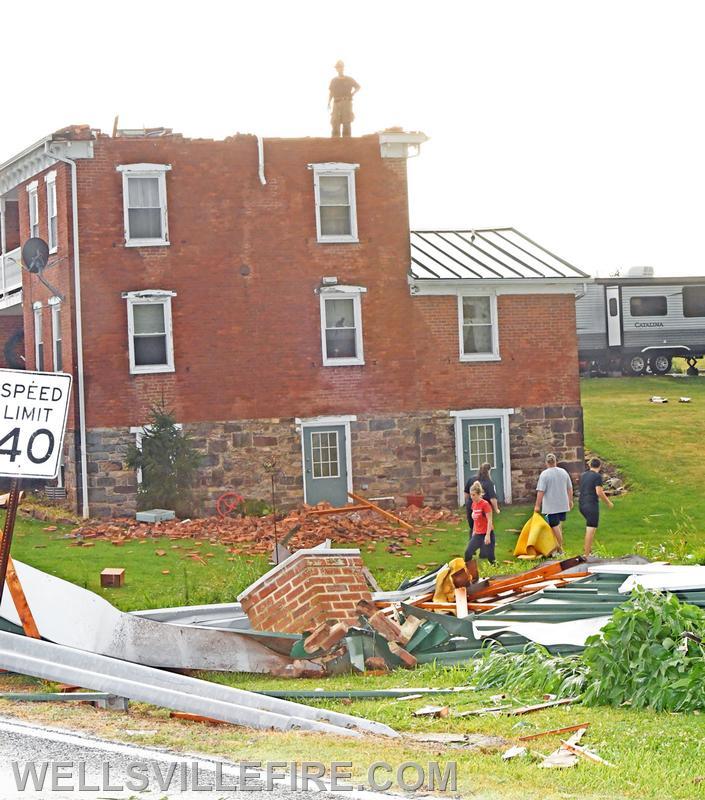 8-10-21 High winds and rain blew roof off house on Cabin Hollow Road, Warrington Township. photos by curt werner