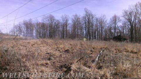 Brush fire under power lines @ 550 Round Top Road, Warrington Township, 4-12-15, - Photo by Larry Anderson