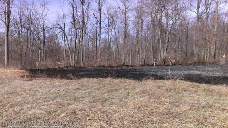 Brush fire under power lines @ 550 Round Top Road, Warrington Township, 4-12-15, - Photo by Larry Anderson