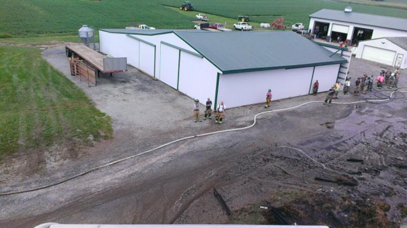 Barn Fire - Kralltown Road, Washington Township, August 30, 2015.  Photo by Larry Anderson