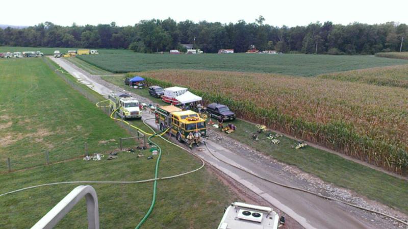 Barn Fire - Kralltown Road, Washington Township, August 30, 2015.  Photo by Larry Anderson