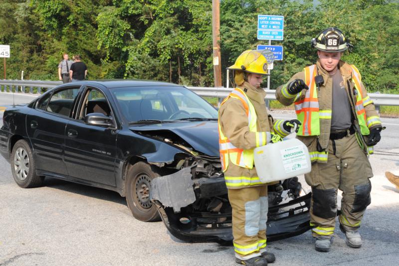 Two car collision on Tuesday, July 7, intersection of Carlisle Road and Alpine Road.  photo by curt werner