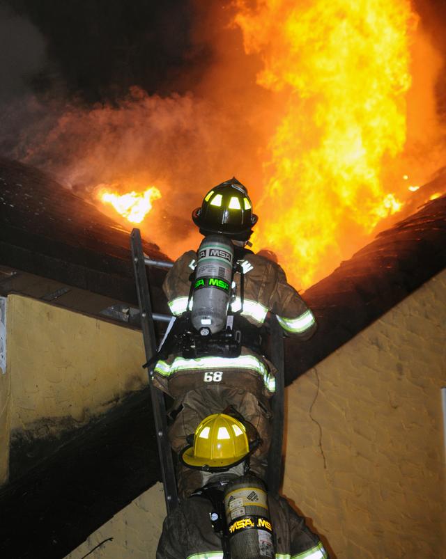 Early morning fire in Warrington Twp on Alpine Road. photos by Curt Werner