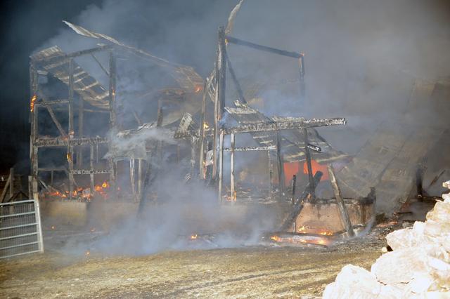 Barn Fire on Peiffer Road, Washington Township.  photo by Curt Werner