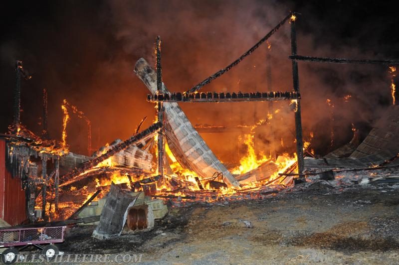 Barn Fire on Sunday, February 26, Meadow Trail, Monaghan Township.  photos by Curt Werner