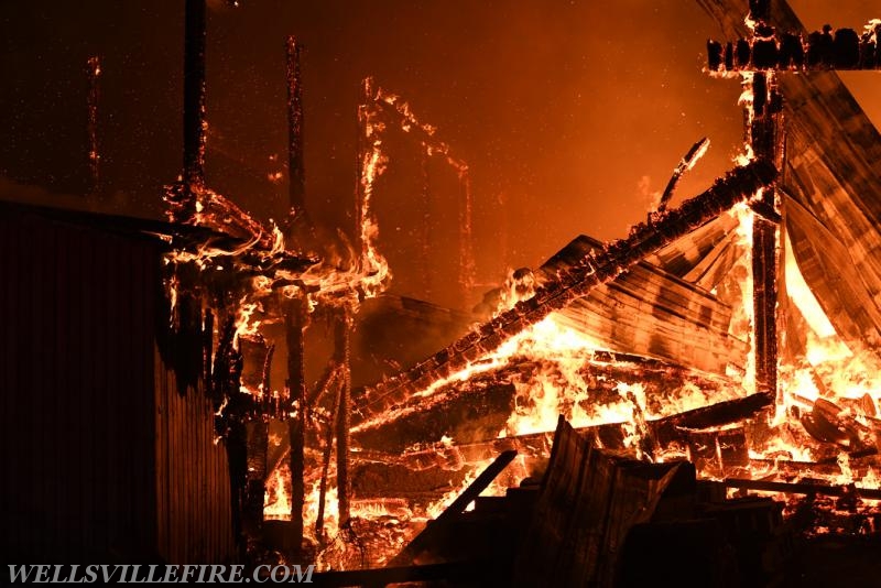 Barn Fire on Sunday, February 26, Meadow Trail, Monaghan Township.  photos by Curt Werner