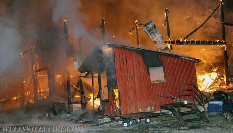 Barn Fire on Sunday, February 26, Meadow Trail, Monaghan Township.  photos by Curt Werner
