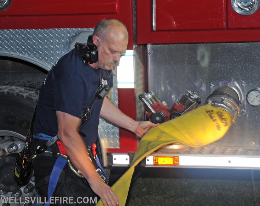 July 4, Saturday, barn fire on North Street in Wellsville.  photos by curt werner