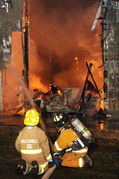 Barn fire on Saturday, January 2, 2016, at Mine Bank Road, Washington Township.  photos by Curt Werner 