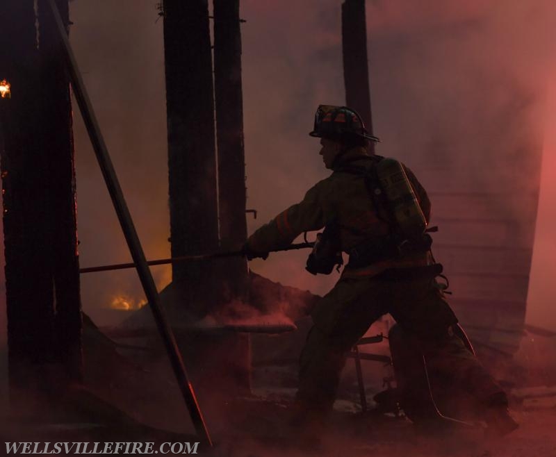 Barn Fire on Sunday, February 26, Meadow Trail, Monaghan Township.  photos by Curt Werner